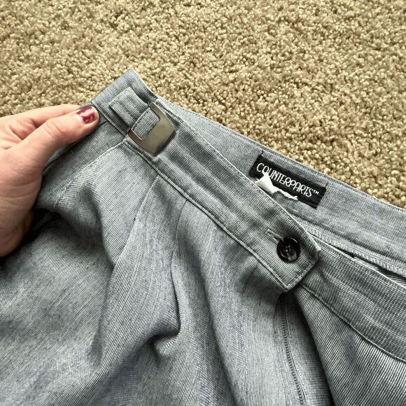 VTG Counterparts Gray Adjustable Waist Pleated Trousers Union Made - Picture 2 of 16